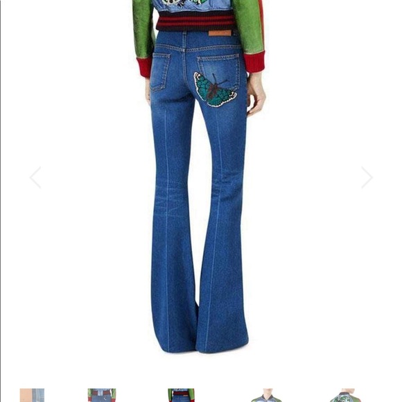 💕Gucci flare patch dark denim jeans - Picture 3 of 10